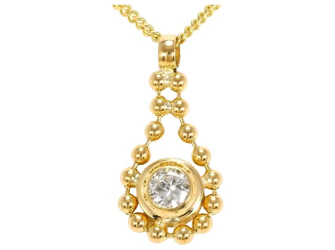 Autre Marque Collar de oro amarillo de 18K con diamante Dorado