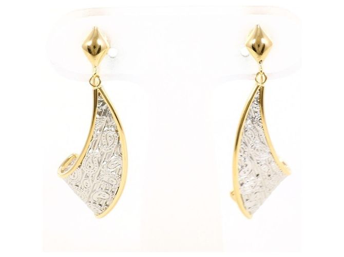Autre Marque Orecchini a clip in platino PT900 e oro giallo 18K D'oro