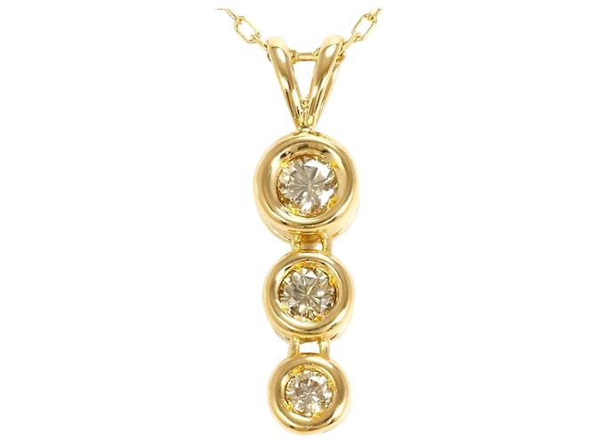 Autre Marque Collar de oro amarillo de 18K con diamante Dorado