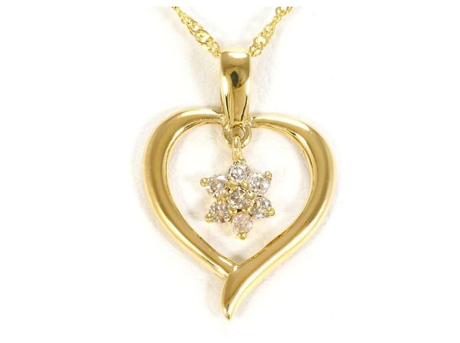 Autre Marque 18K Gelbgoldhalskette mit Diamant Golden