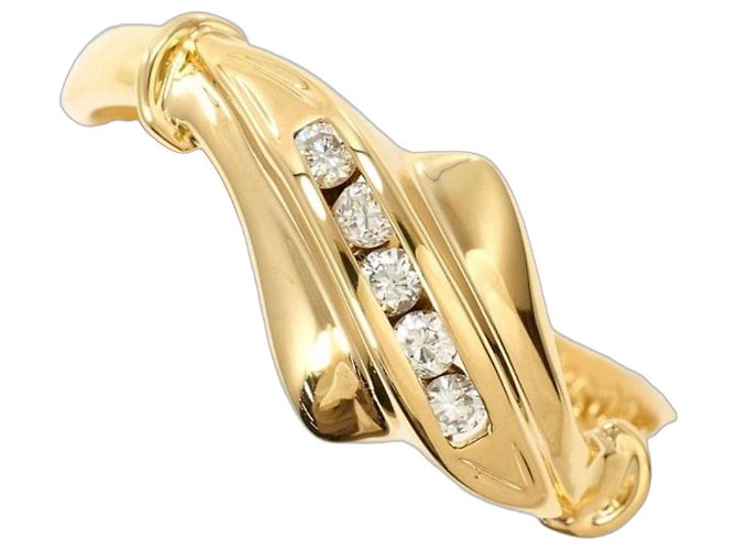 Autre Marque 18K Gelbgold-Ring mit Diamant Golden