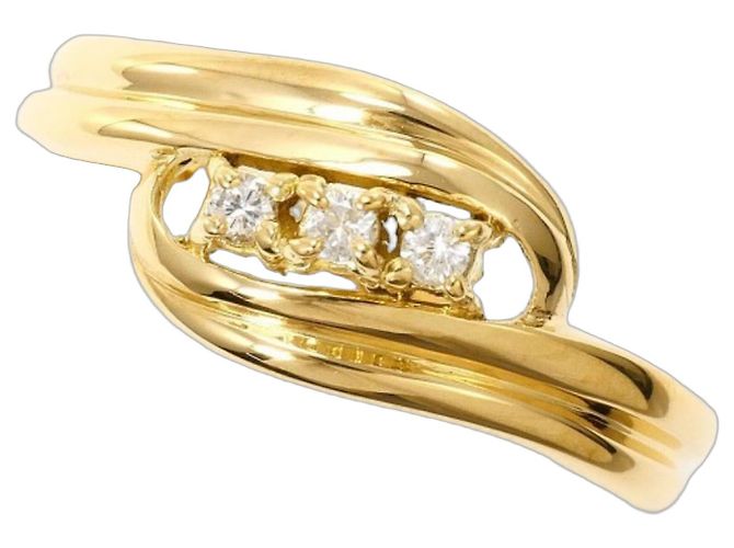 Autre Marque 18K Gelbgold-Ring mit Diamant Golden