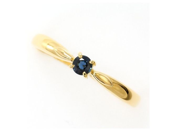 Autre Marque 18K Gelbgold-Ring mit Saphir Golden