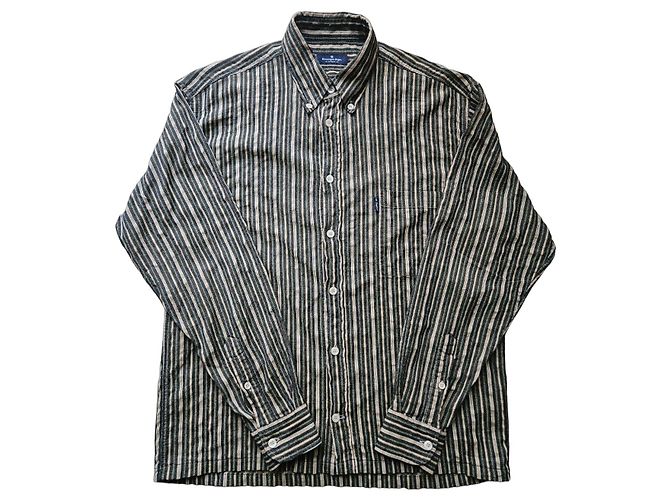 Ermenegildo Zegna Sport Camicia a Righe Beige Verde scuro