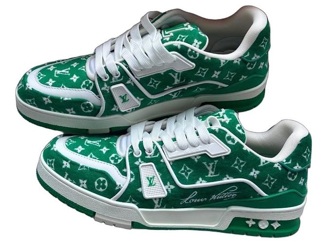 Louis Vuitton LV Trainer Monogram Sneaker Grün Weiß