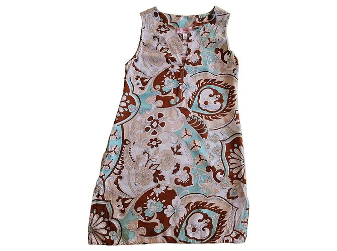 Vestido de playa Blumarine estampado paisley Castaño Blanco Azul claro