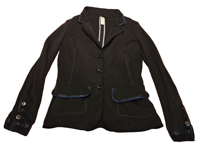Autre Marque Giacca in cotone HIGH USE nera con profili blu Blu scuro