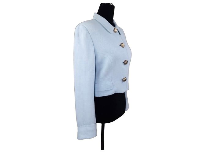 Versus Versace 1990s Cropped Blue Checkered Jacket