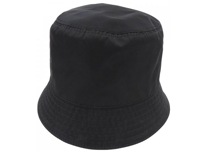 Prada Triangle Logo Re-Nylon Hat Black