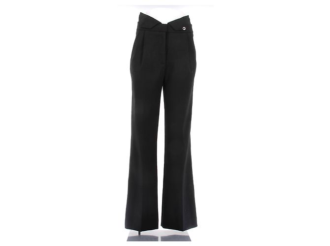 Calças flare pretas de algodão Coperni Preto