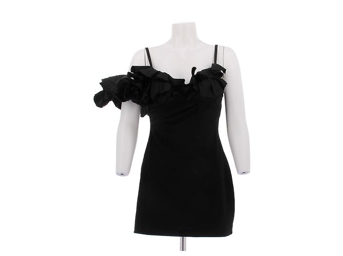 Jacquemus Schwarzes Kleid le raphia