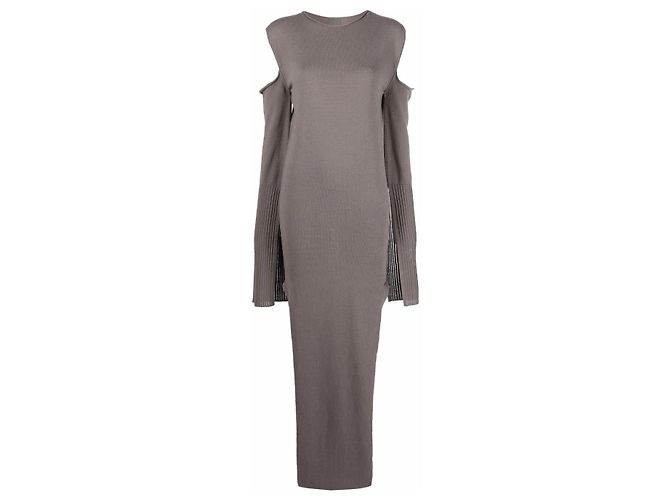 Rick Owens langes Baumwollkleid braun