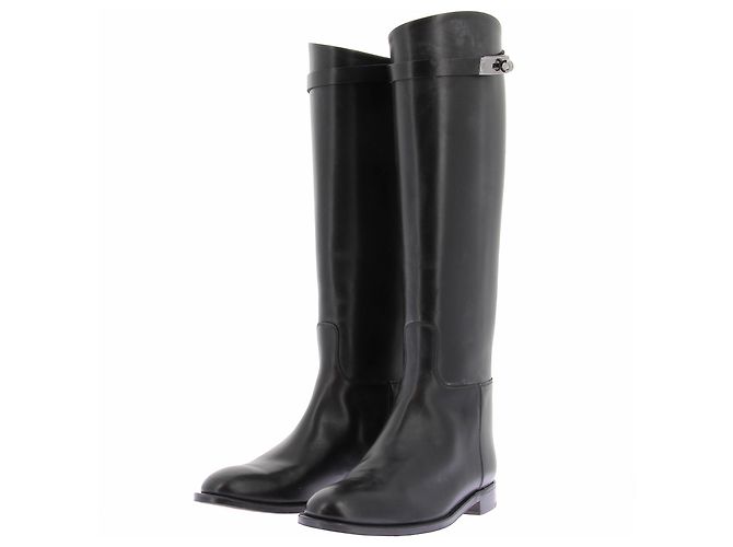 Kelly Hermès Botas pretas "Jumping" Preto