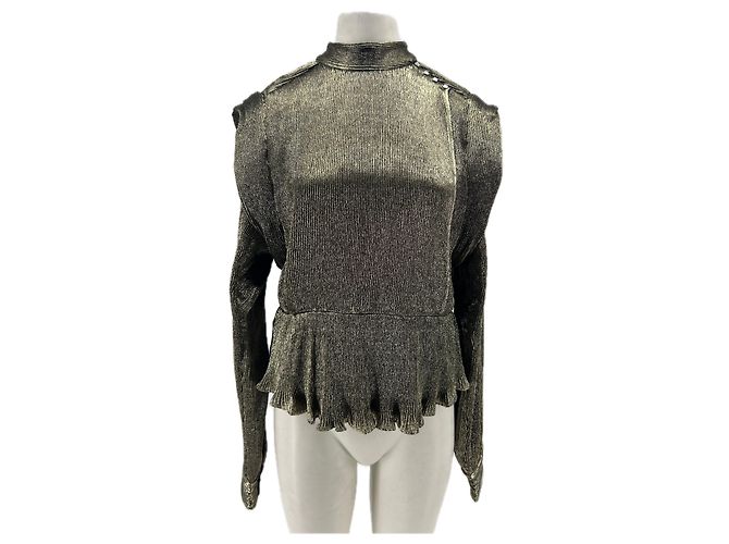 Autre Marque Goldene und schwarze Bluse