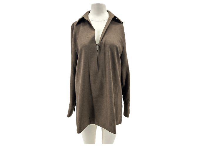 COS Bluse aus Baumwolle Braun Größe 38
