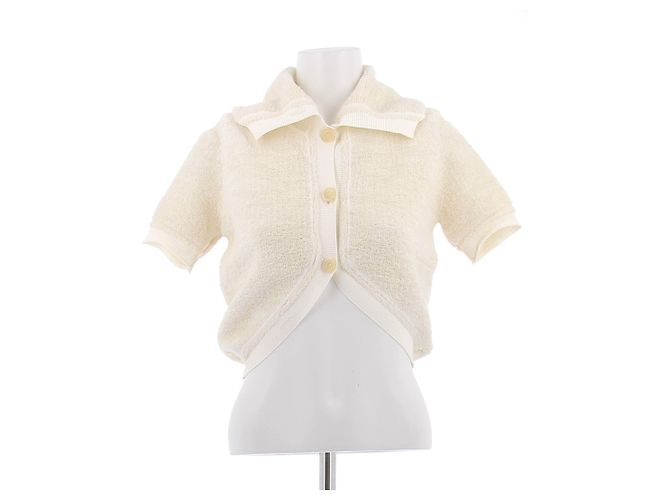 Jacquemus Cardigã creme texturizado Bege