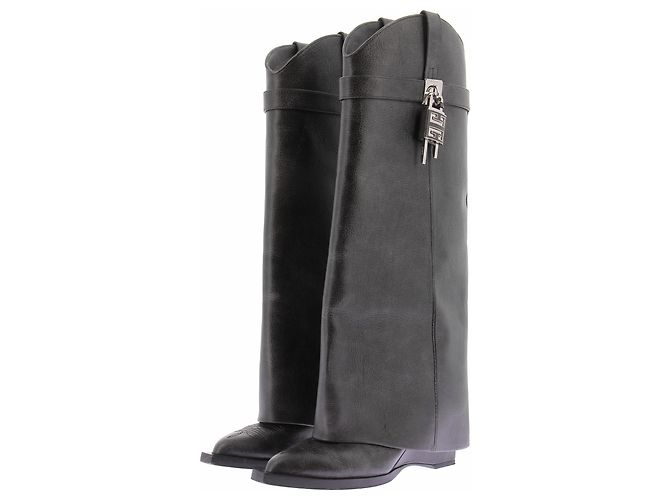Botas altas Givenchy Shark de cuero negro