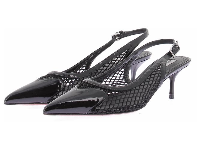 Alaïa Black mesh slingbacks