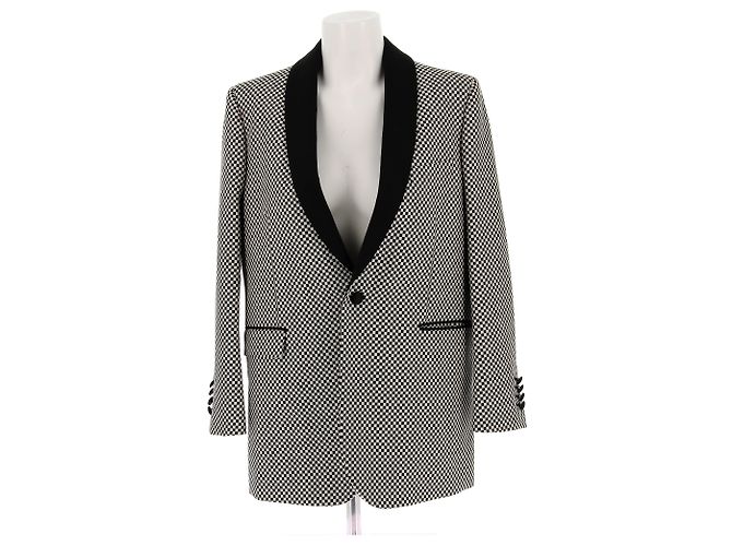Céline Blazer bicolore in lana Nero