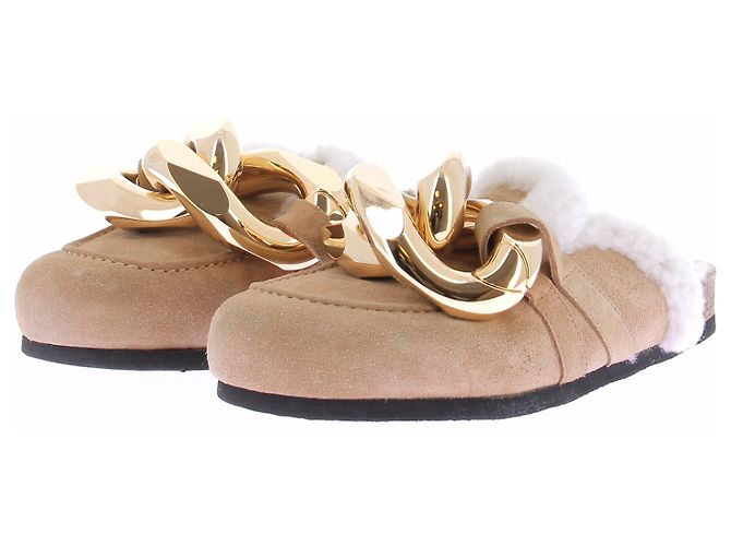 JW Anderson Leather Mules Beige Size 37