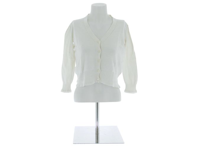 Prada Cardigan weiß aus Baumwolle Größe 40