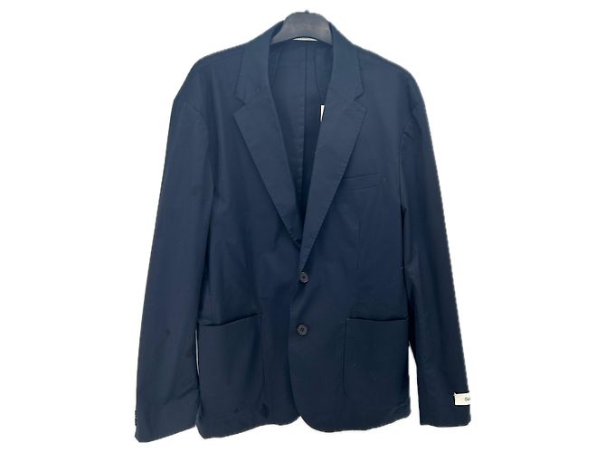 Selected Blazer in cotone blu navy