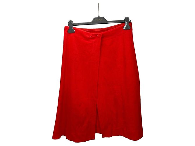 Eres Saia transpassada em mistura de algodão vermelha Vermelho