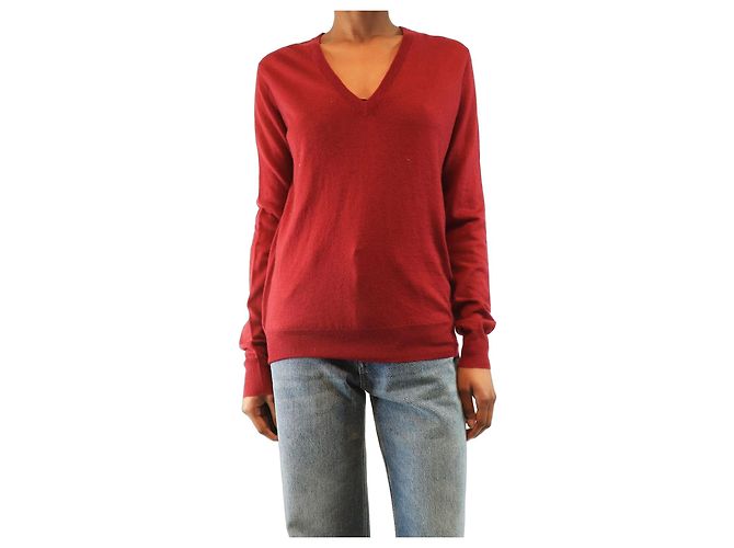 Joseph Pull en cachemire fin bordeaux - taille S Rouge