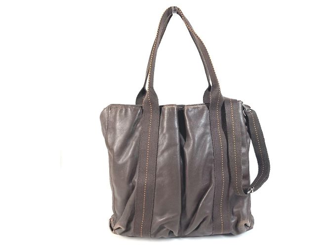 Hermès Sac à main Hermes Caravan Vertical MM Marron Orange
