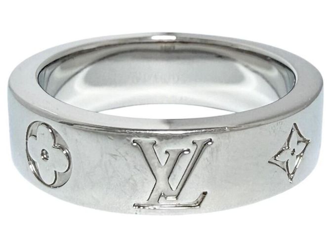 Louis Vuitton Men's Mosaic Thin Ring Silvery