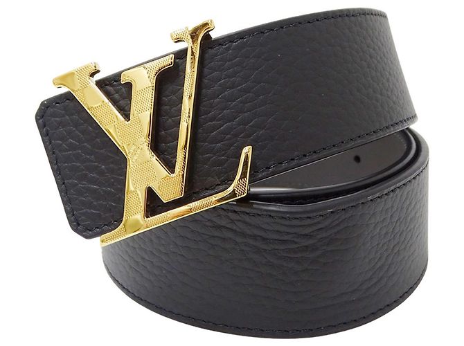 Cintura Louis Vuitton Damier da uomo Nero D'oro