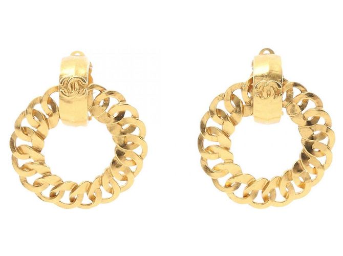 Chanel Coco Mark Clip-Ohrringe vergoldet Golden