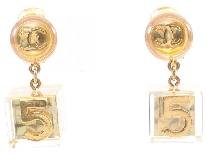 Orecchini Chanel Coco Mark Cube D'oro 