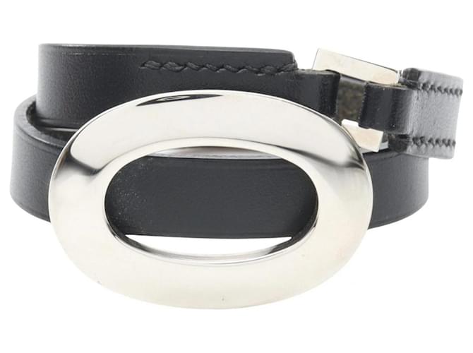 Hermès Bracciale Double Tour Hermes Nero Argento 