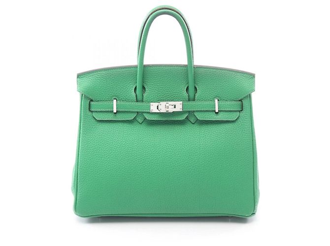 Hermès Bolsa Hermes Birkin 25 em couro Togo verde