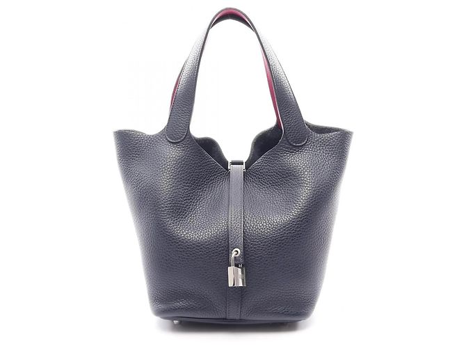 Hermès Bolsa Hermes Picotin Lock MM Rosa Roxo Azul marinho