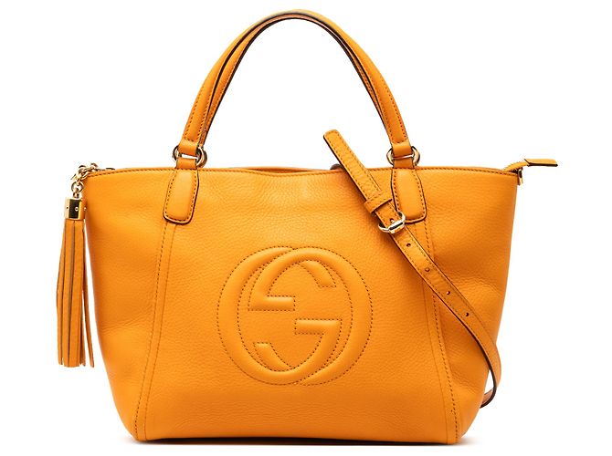Borsa Gucci Soho Cellarius in pelle di vitello gialla Small Giallo
