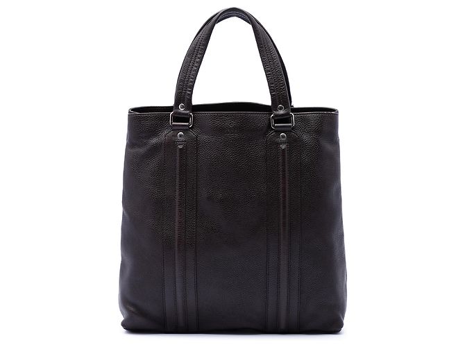 Tote em couro de bezerro granulado marrom Gucci Castanho escuro