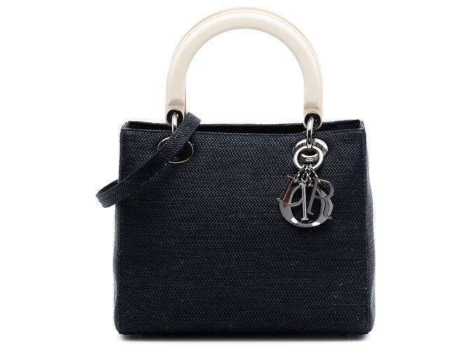Lady Dior aus Nylon in Blau, Größe Medium Marineblau