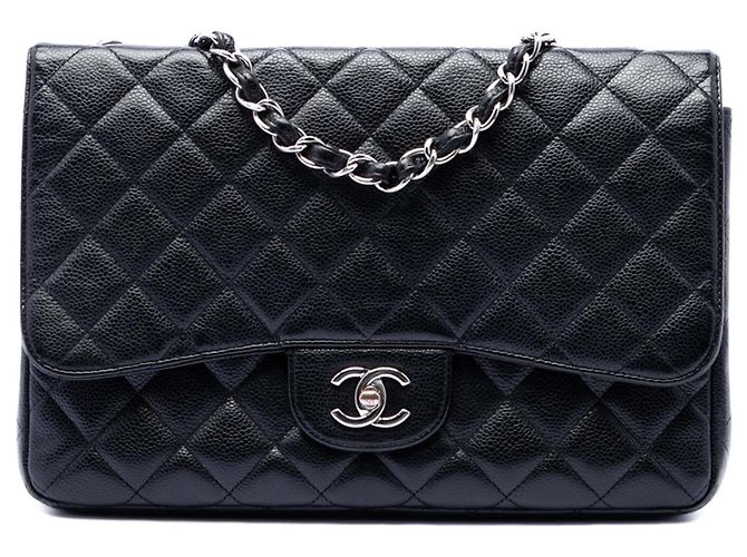 Chanel Black Jumbo Classic Caviar Single Flap