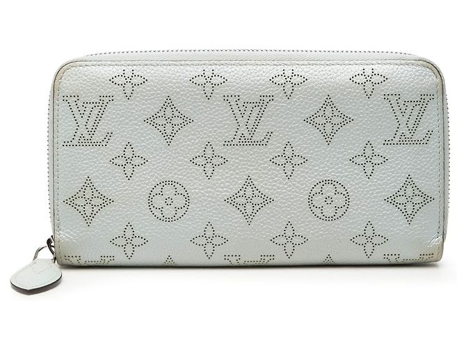Louis Vuitton Gray Monogram Mahina Zippy Wallet Brown Grey