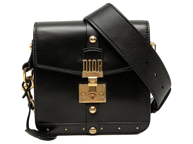 Dior Black Leather DiorAddict Square Flap Noir