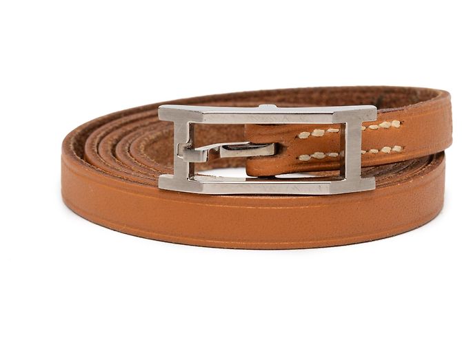 Bracciale Behapi Double Tour in pelle marrone Hermès