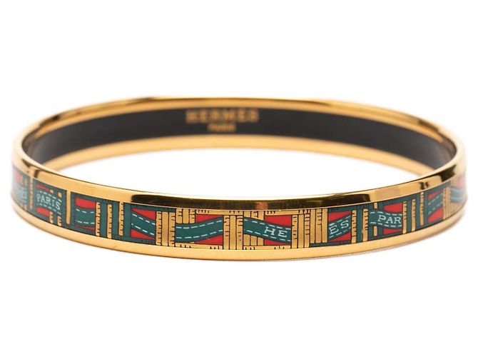 Ring Pulsera de esmalte cloisonné estrecha roja Hermès 62