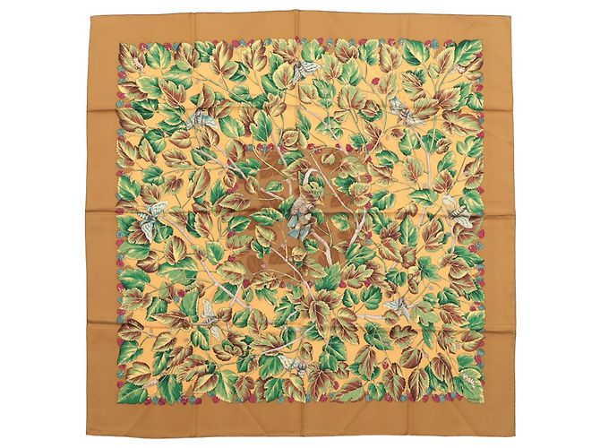 Sciarpa in seta Hermès Brown L Arbre de Soie 90