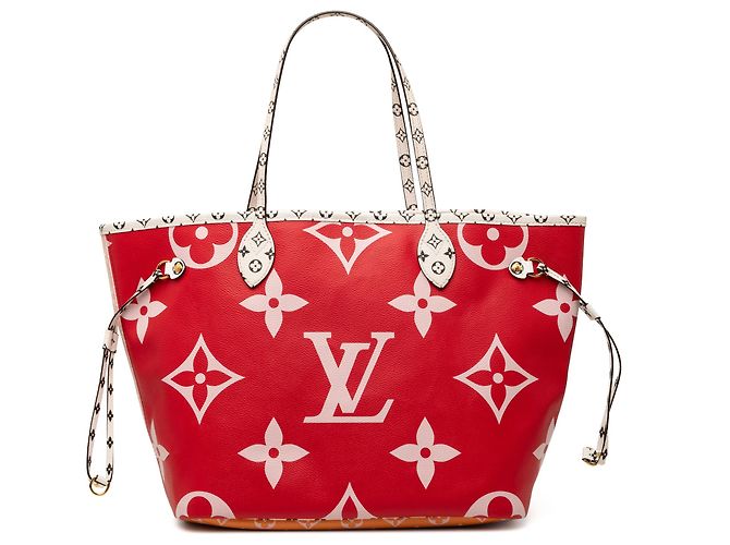Louis Vuitton Red Monogram Giant Neverfull MM Rot