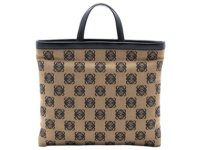 LOEWE Beige Anagram Canvas Tote