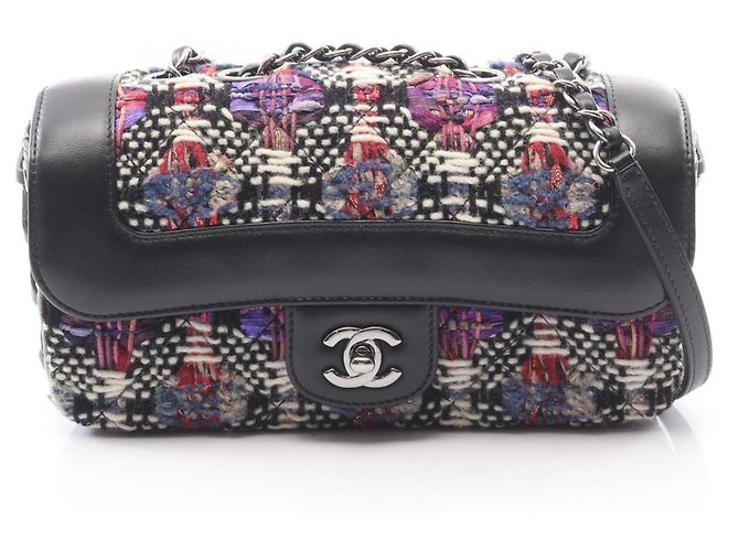 Borsa a Spalla Chanel Matelassé Nero Multicolore