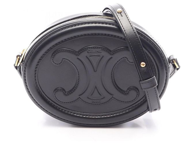Céline Borsa a Spalla Celine Triomphe Oval Purse Nero