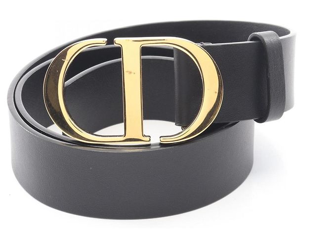 Christian Dior Leather CD Logo Belt Black